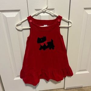 Gymboree Girls Size 5 Red Sleeveless Dress with Black Dog Design